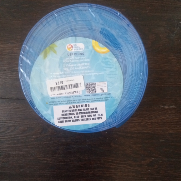 Heavy Duty Blue Swimming Pool Backwash Hose & 51 MM Diameter 100'(30.4M) Length - Picture 1 of 5
